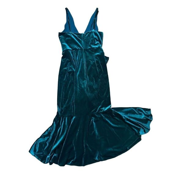 Yumi Kim Emerald green Mermaid Form Fitting Formal Velour Dress Size S - Picture 2 of 7
